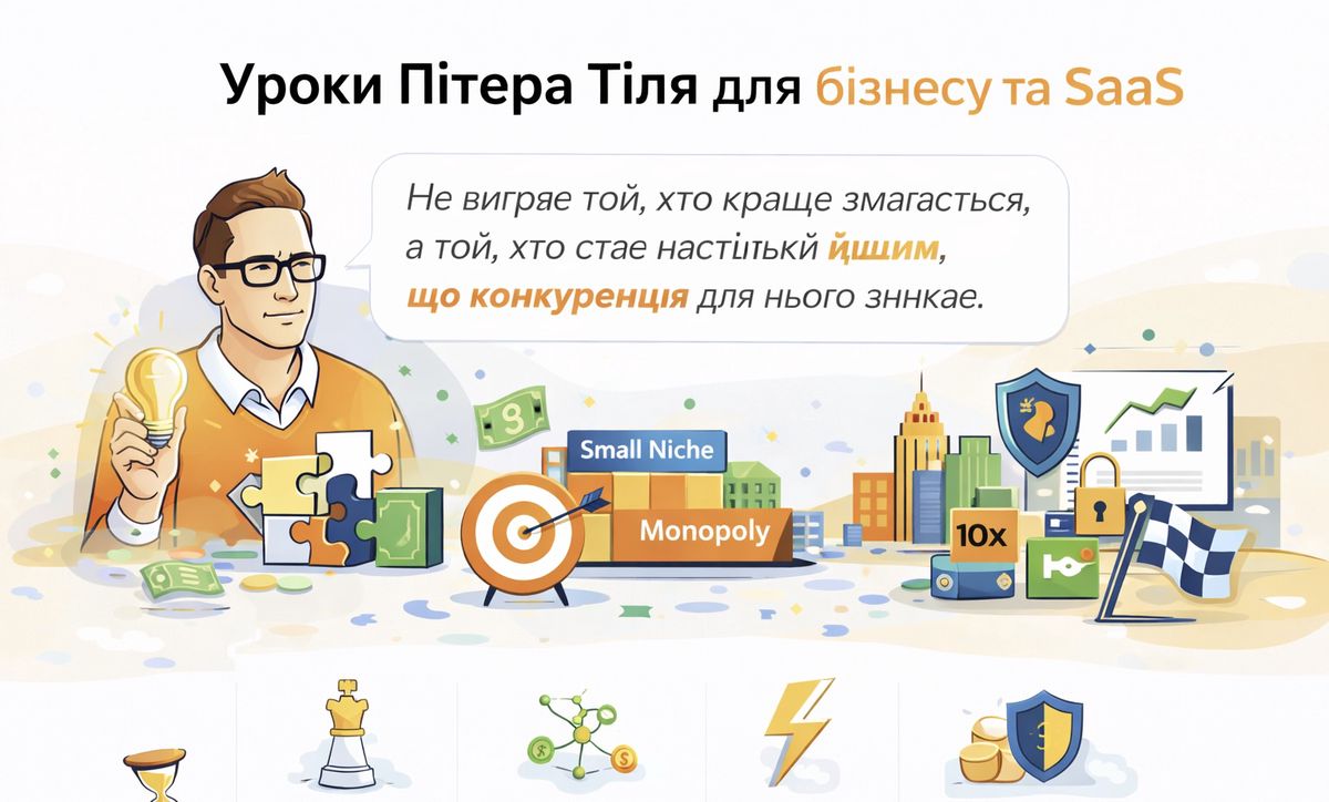 Майстерклас Пітера Тіля: як “побудувати монополію” з нуля 🚀